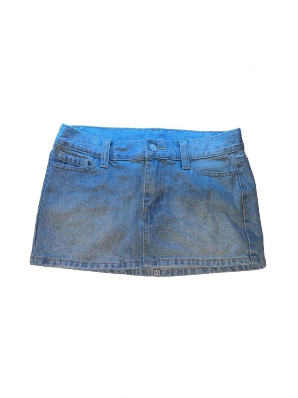 Brandy Melville Denim Mini Skirt - Light Wash Y2K Low Rise - One Size / Small
